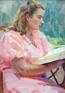 «За читанням. Портрет дружини художника», 1947